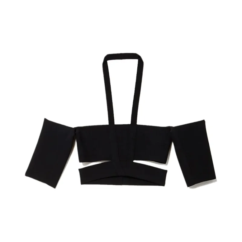 AMBUSH Off Shoulder Knit Top 'Black'-1