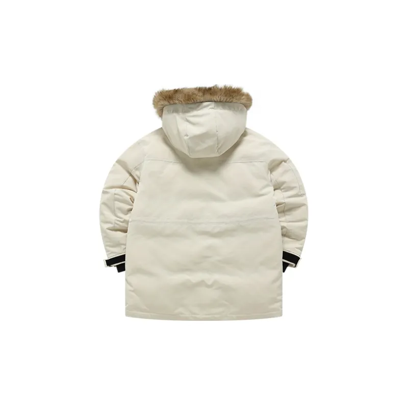 FILA FUSION BASEBALL Series Down Jacket Women's Stone Milk Color-1