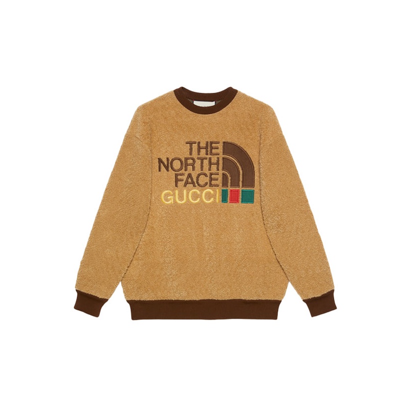 GUCCI X The North Face Faux Fur Sweatshirt Brown POIZON