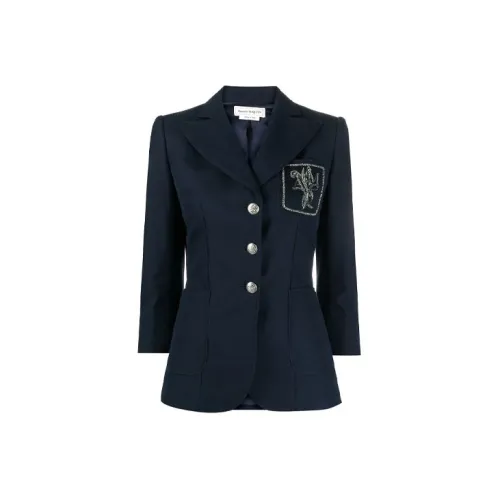 Alexander McQueen Business Suits Women's Blue