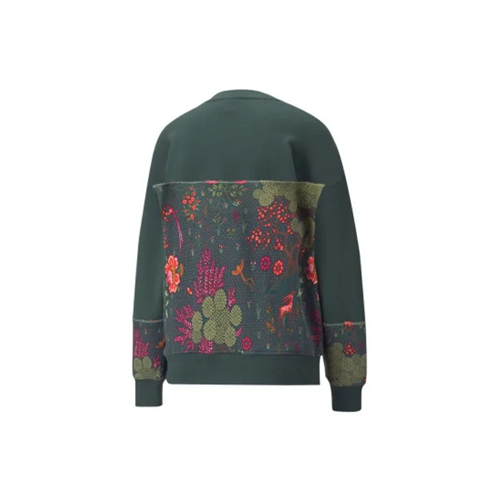 Double Belief Liberty X PUMA CLSX ColBlock Sweatshirts Women's Dark Green-1