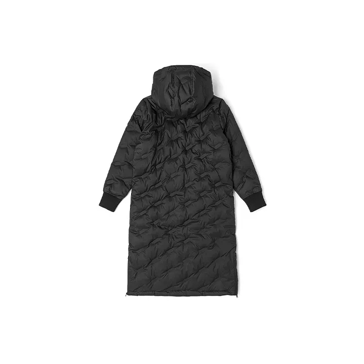 Kappa Solid Color Hooded Long Down Jacket Women's-4