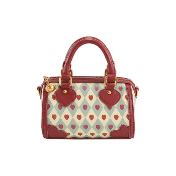 TOUTOU PU Handbag Medium Size Women's Sweet Velour Red
