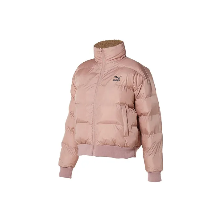 PUMA DEVA Velvet Jackets Women's Brown Pink-2