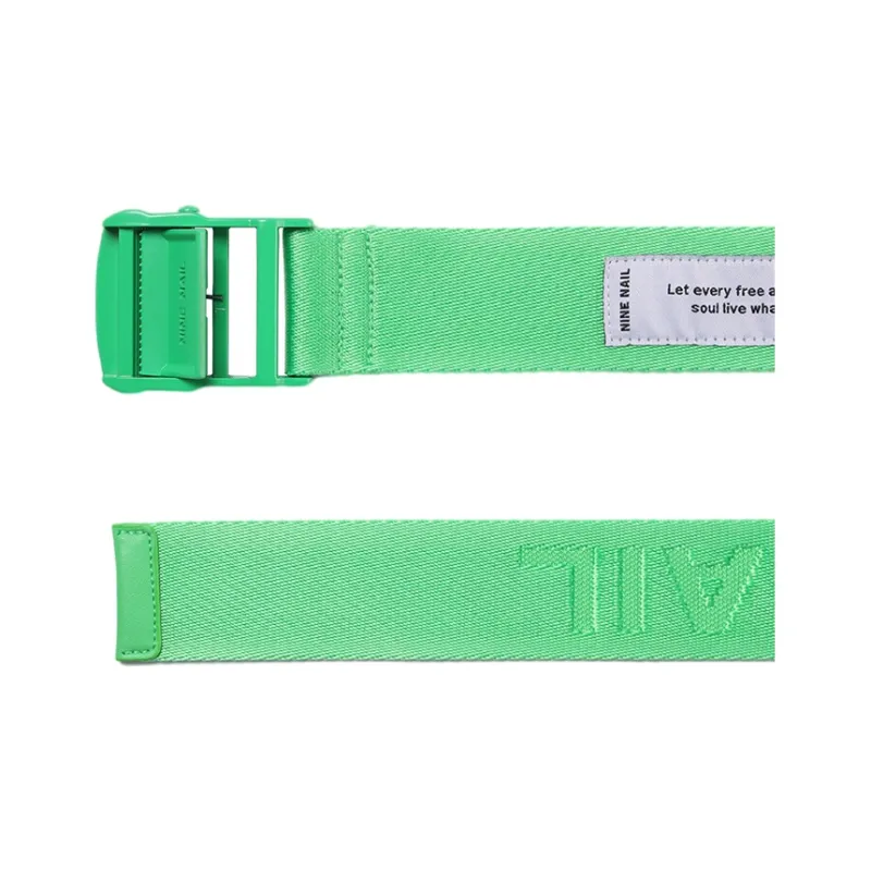 NINE NAIL Multicolor Smooth Buckle Nylon Belt Unisex Width 3.7cm-11