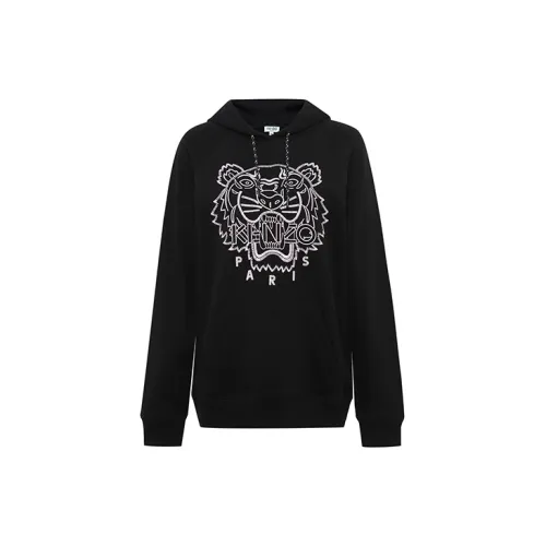 KENZO Pure Cotton Hoodie Black Pullover sweatshirt Wmns