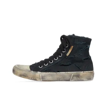 Balenciaga Paris High Top Destroyed Black White