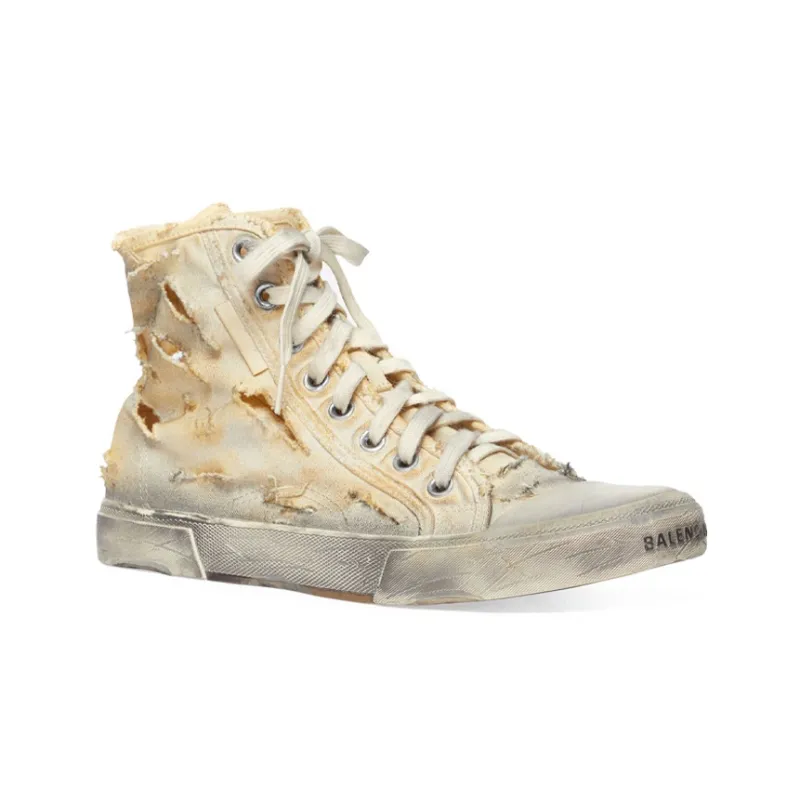 Balenciaga Paris High 'Destroyed - White'-1