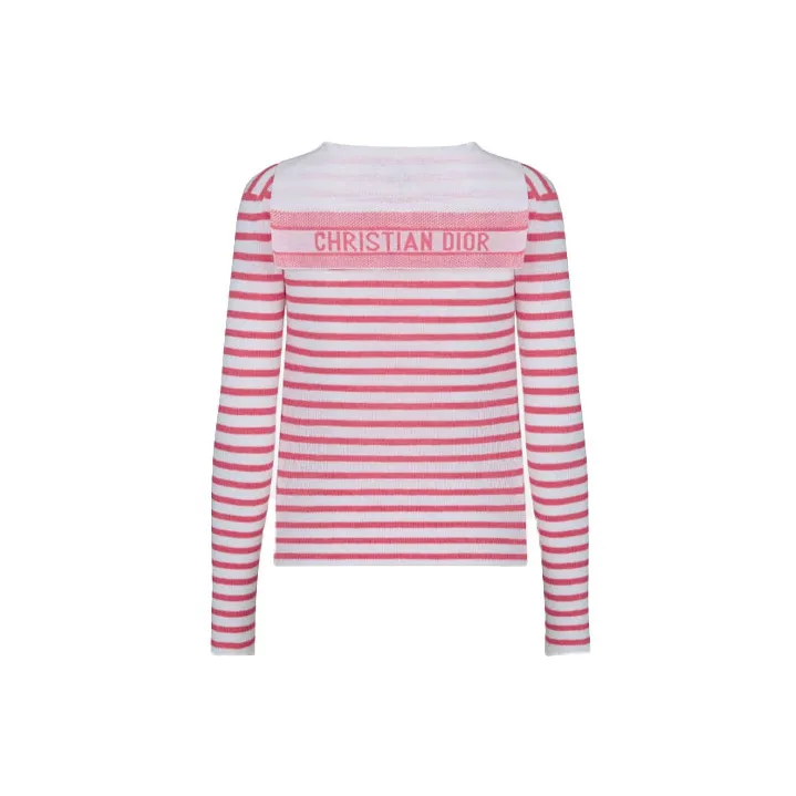 DIOR SS22 Slim Fit Knitwear Women's Pink White Multicolor-1