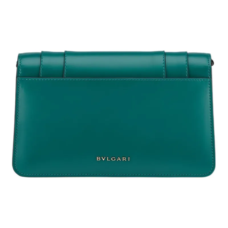 BVLGARI Cow Leather Crossbody Bag, Shoulder Bag Women's Green-2