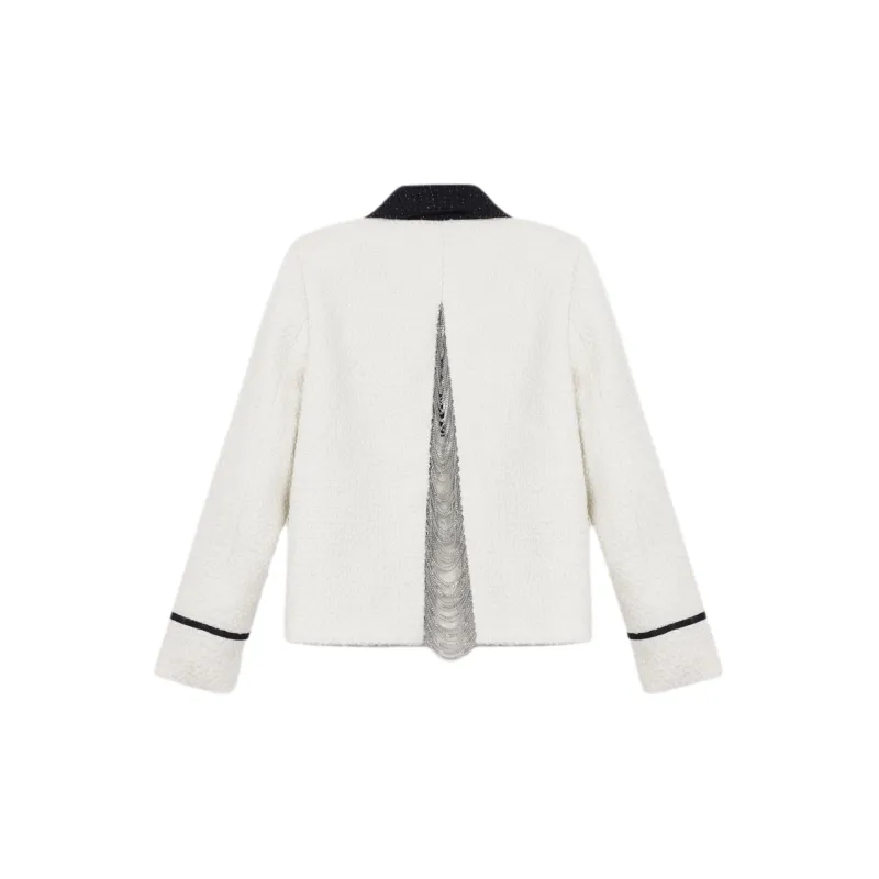 ONOFFON Solid Color Slim Fit Coat Spring And Autumn Women's Includes Gift Box Sets White-3
