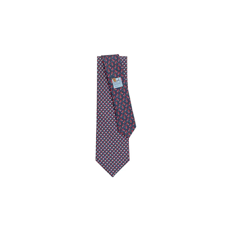 HERMES Ties Men Marine Blue/Sky Blue/Red-0