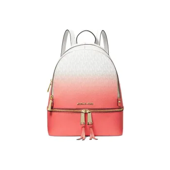 MICHAEL KORS Rhea Zip Artificial Leather Backpack Medium Size Women's Coral White