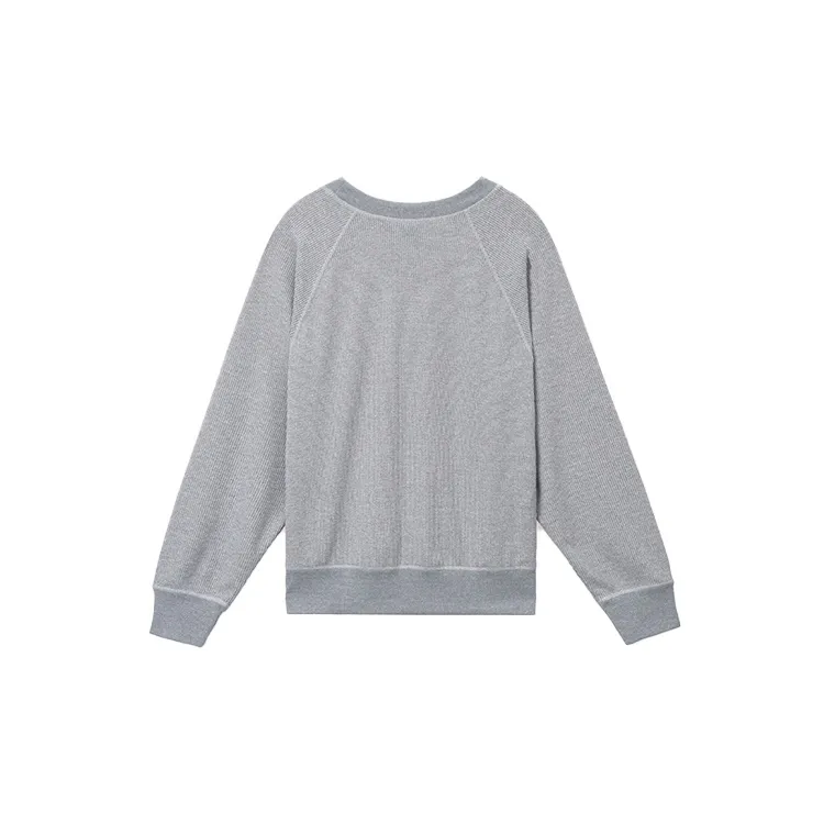 Champion Crew Neck Loose Fit Regular Sweatshirt Japan Version Women's Oxford Gray-1