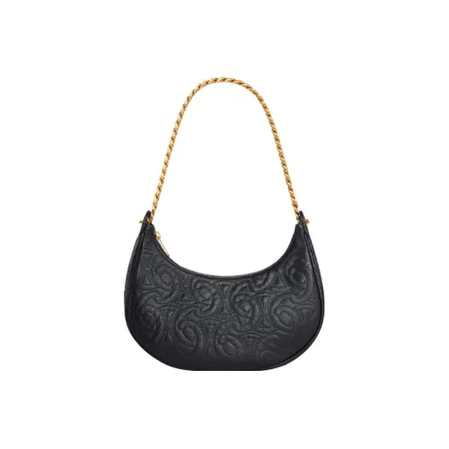 CELINE AVA Sheepskin Shoulder Bag Handbag Medium Size Women's Black