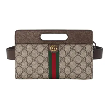 GUCCI Canvas Fanny Pack Unisex Ebony/Brown