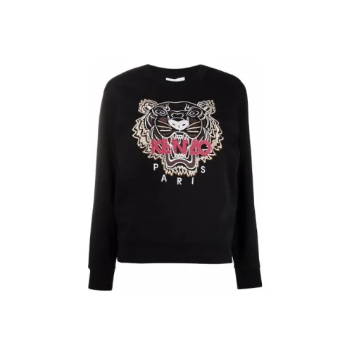 KENZO FW21 Embroidery Sweatshirt Black Wmns