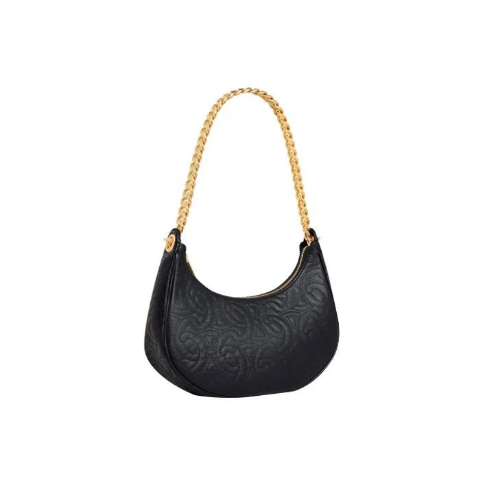 CELINE AVA Sheepskin Shoulder Bag Handbag Medium Size Women's Black-1