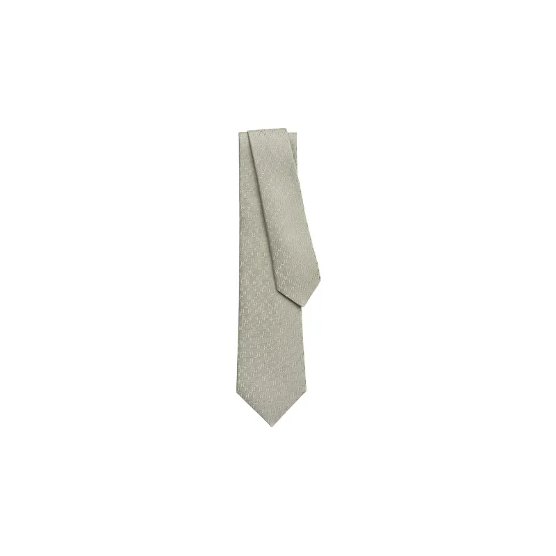 HERMES New H Jacquard Ties Men Gray Yellow-0