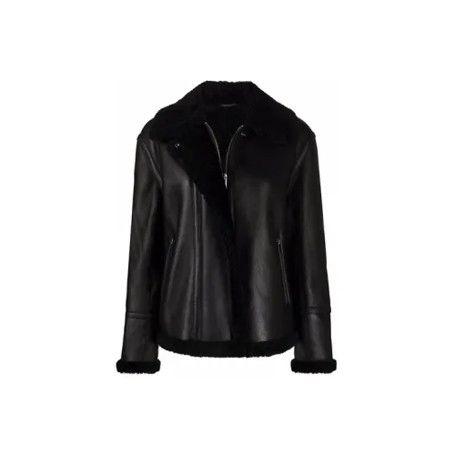 THEORY Leather Jackets Women's Black