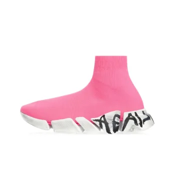 Balenciaga Speed 2.0 Graffiti Recycled Knit Fluo Pink Women's