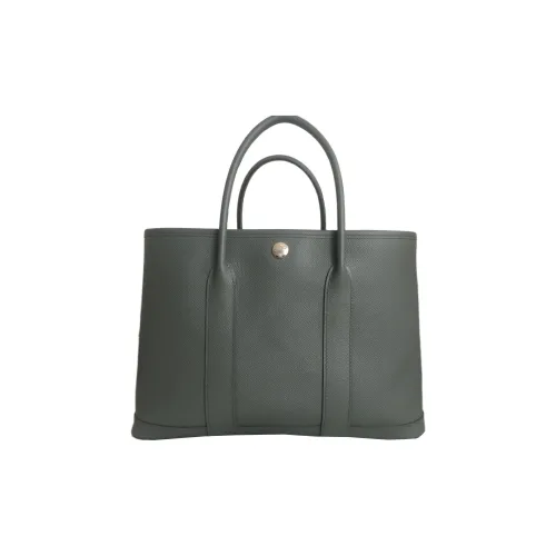 HERMES Garden Party Negonda Calfskin Handbag Womens 3G Alezan Chestnut
