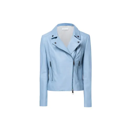 HUGO BOSS Leather Jackets Women's Blue