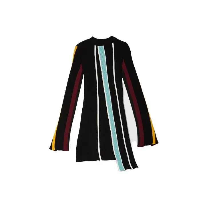 AMBUSH Asymmetric Striped Knit Jumper-1