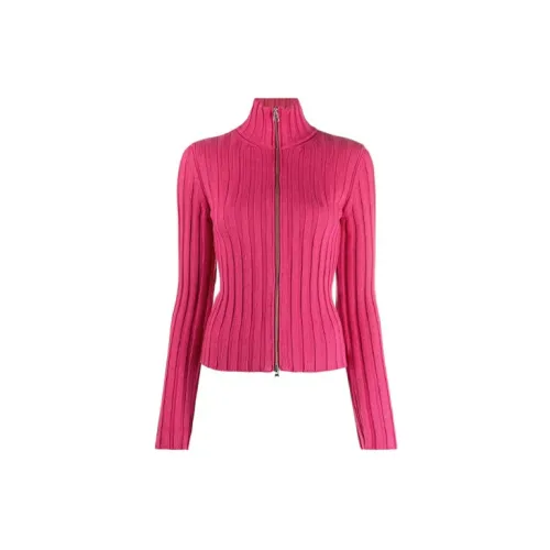 MM6 Maison Margiela FW21 Zipper Knitting Cardigan Pink Knitwear Wmns