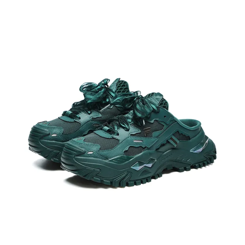 FILA FUSION BIANCO Hard Candy Wear Resistant Slip Resistant Low Top Casual Shoes Women's Forest Green-2