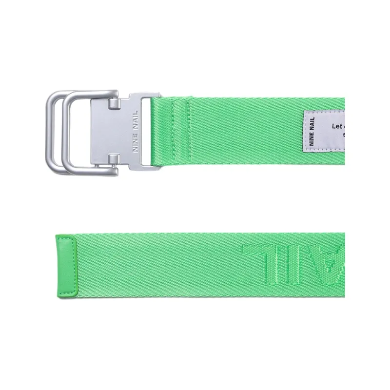 NINE NAIL Double Ring Buckle Nylon Canvas Belts Unisex Width 3.7cm-8