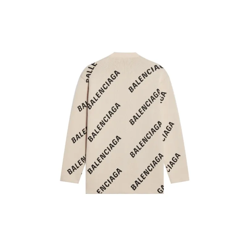 Balenciaga Oversize Cardigan 'Chalky White/Black'-1