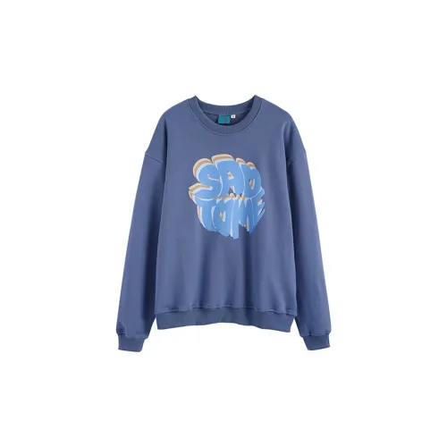 Saotome Sweatshirts Unisex Gray Blue