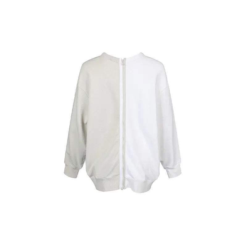 Nike Sweatshirt Women's White And Gray Color-Blocking-1