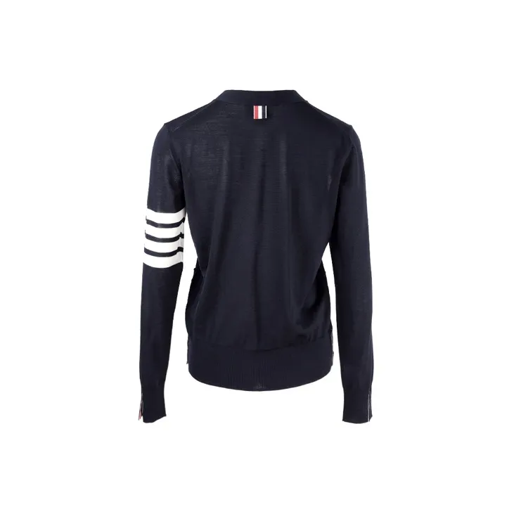 THOM BROWNE 4 Bar V Neck Cardigan-1