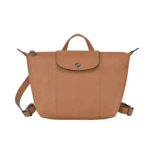 LONGCHAMP Le Pliage Cuir Sheepskin Crossbody Portable Backpack Small Size Women's Hazelnut Umber