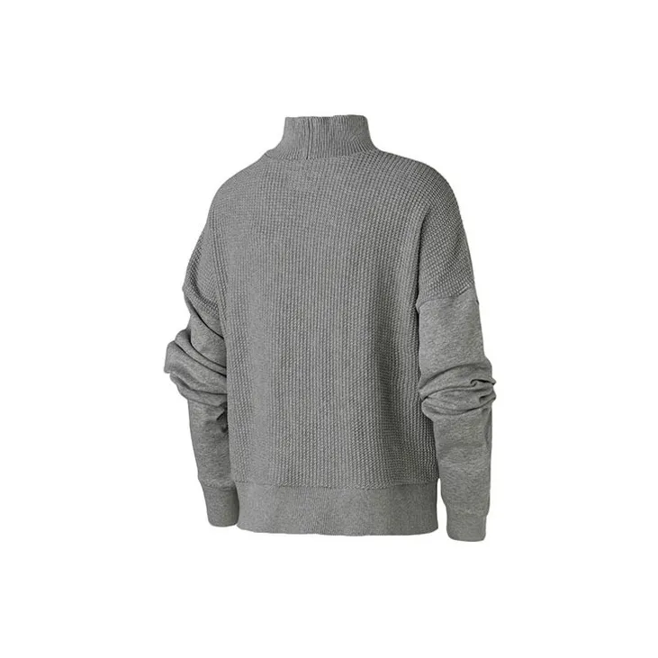Converse Mock Neck Knitwear Women's Gray-1