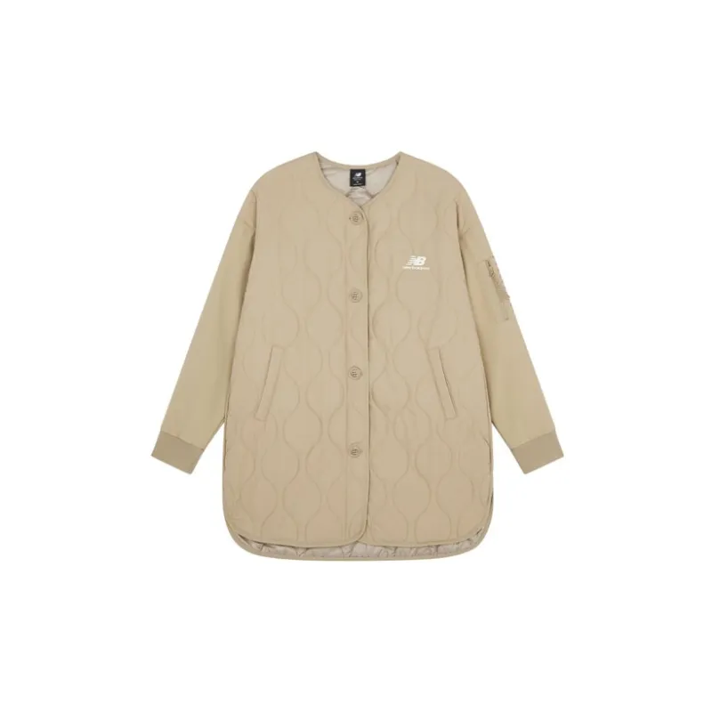 New Balance Puffer Jacket Winter Women's Beige-2