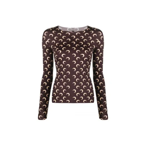 marine serre SS21 Moon-print Slim-fit Top Brown Wmns