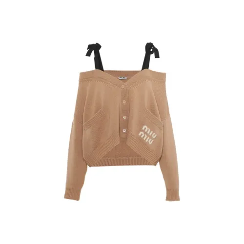 MIU MIU Cashmere Sweaters Women's Khaki