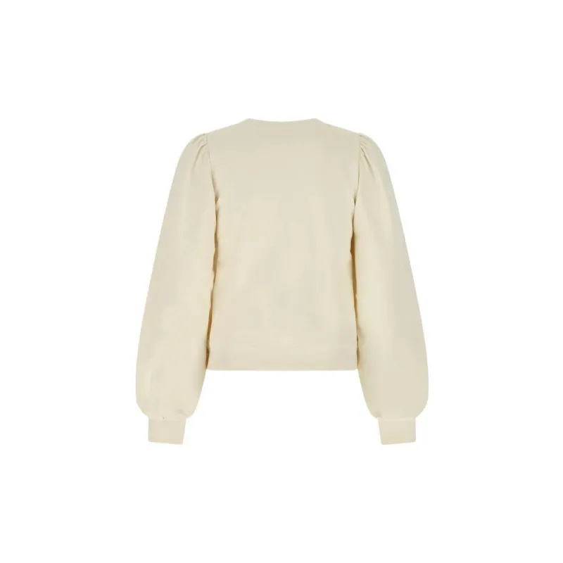 GANNI Software Isoli Puff Shoulder Sweatshirt 'Egret'-1