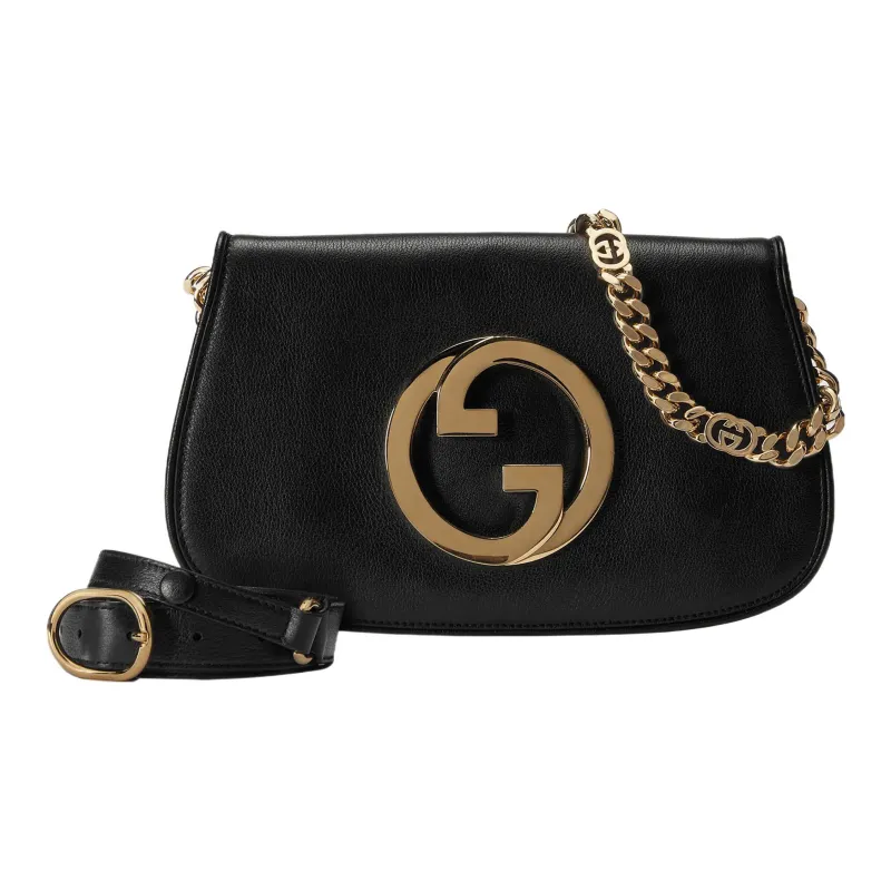 GUCCI Blondie Leather Chain Bag Shoulder Bag Crossbody Bag, Shoulder Bag Women's Black-1