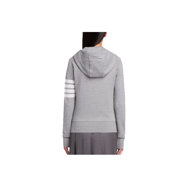 THOM BROWNE 4-Bar Zip-Up Hoodie-1