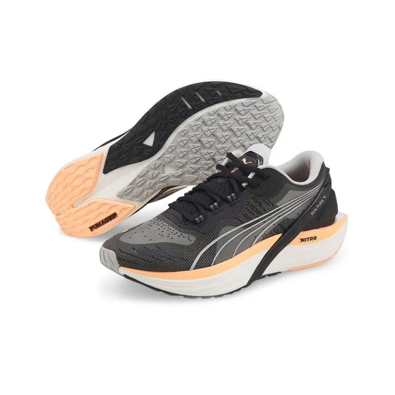 PUMA Run XX Nitro Running Shoes Women's Low Top Black/White/Orange-2