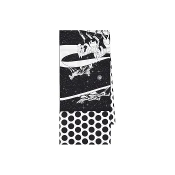 HERMES Silk Scarves Women's Black/White