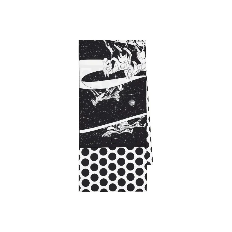 HERMES Silk Scarves Women's Black/White-0