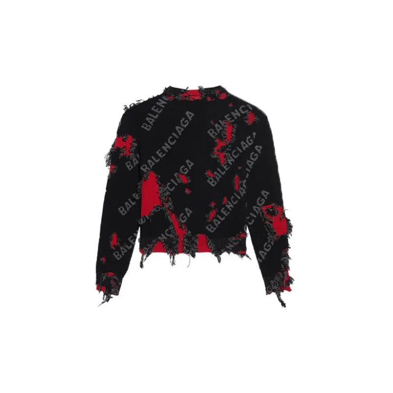 Balenciaga Destroyed Small Crewneck Grey-1