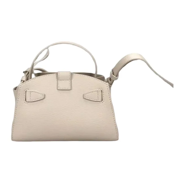 Furla Margherita Collection Leather Patchwork Calfskin Handbag Shoulder Bag Crossbody Bag Mini Women's Ecru-1