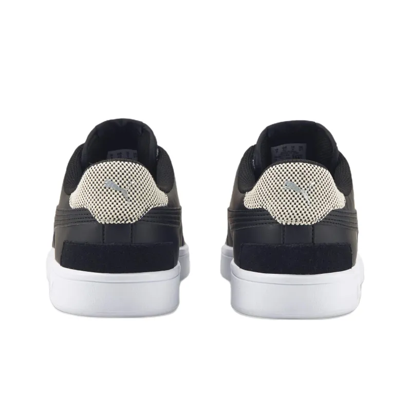 PUMA Smash V2 Patchwork Anti-Slip Wear-Resistant Low-Top Skateboard Shoes Men's Black White-3