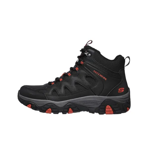 Skechers Relaxed Fit Hiking / Trekking Shoes Men High-Top Black/Orange